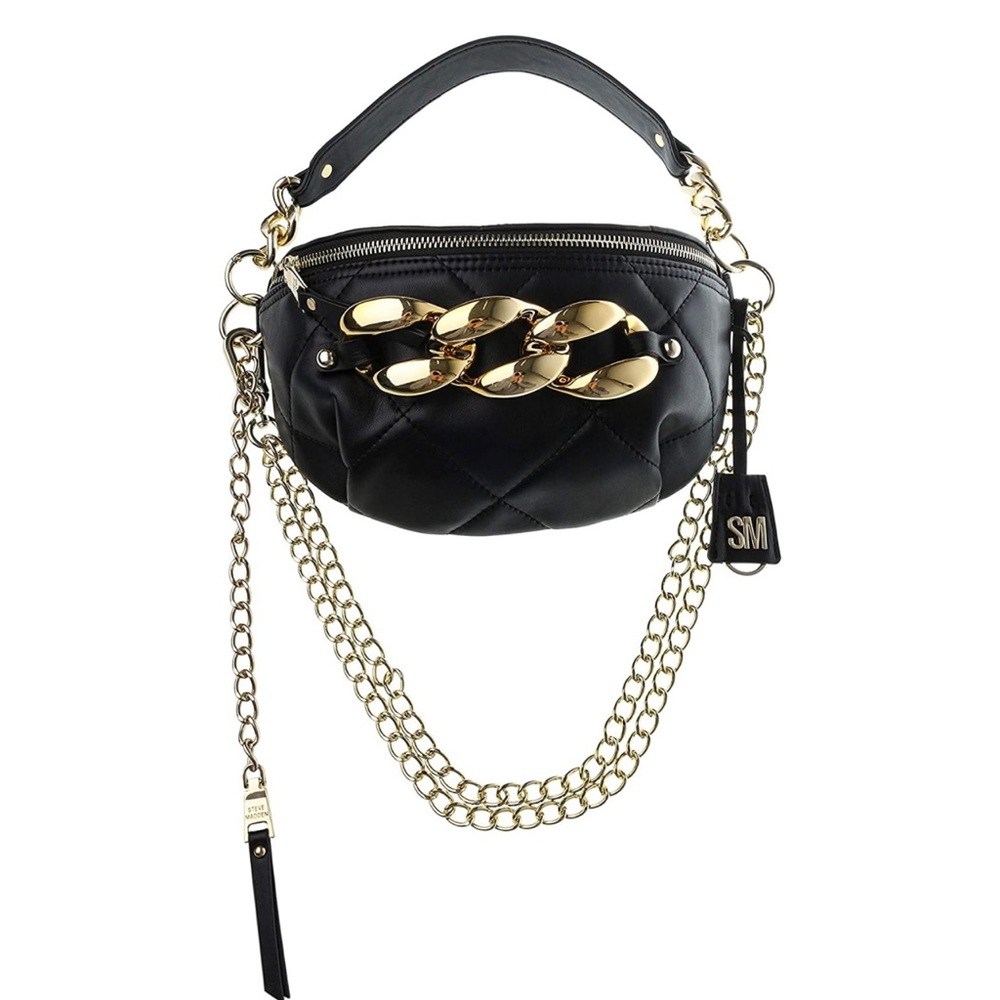 Steve Madden Quilted Convertible Belt Bag Crossbody thick strap